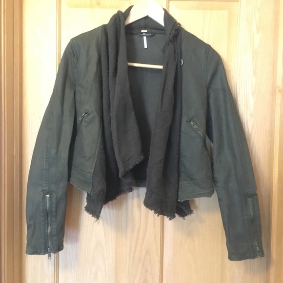 Free people Moro Drape Front Jacket olive color 0 - Picture 4 of 11